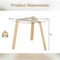 Costway 36" Round Glass Dining Table for 4 with Tempered Glass Tabletop Rubber Wood Frame Natural/Black